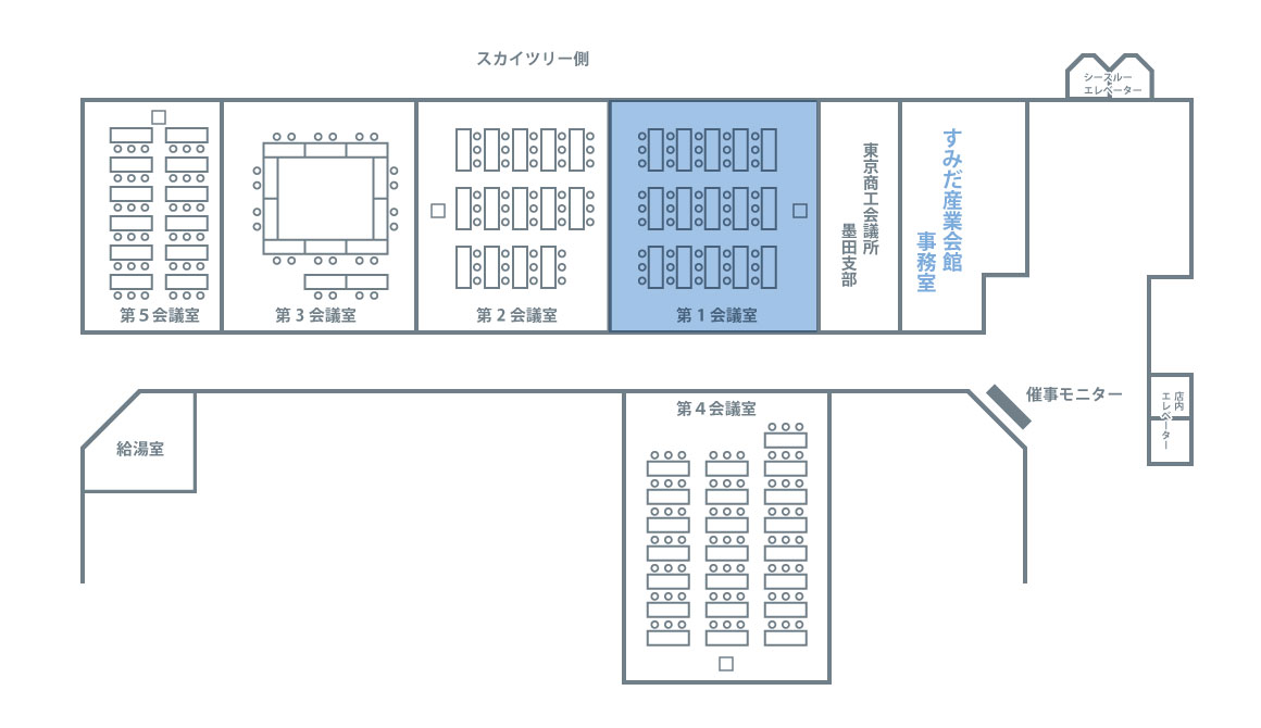 ホールAの平面図