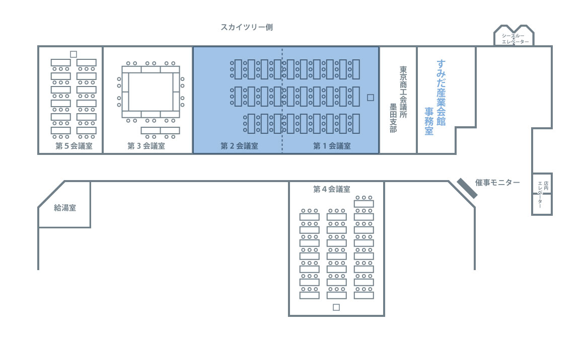 ホールAの平面図