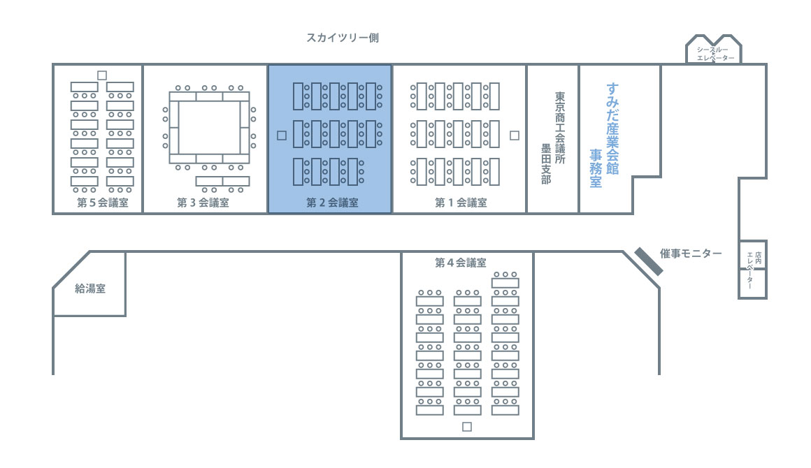 ホールAの平面図