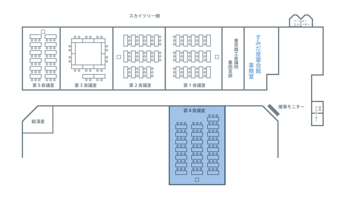 ホールAの平面図