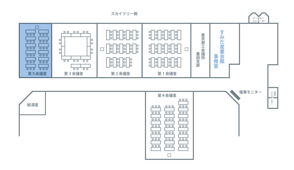 ホールAの平面図